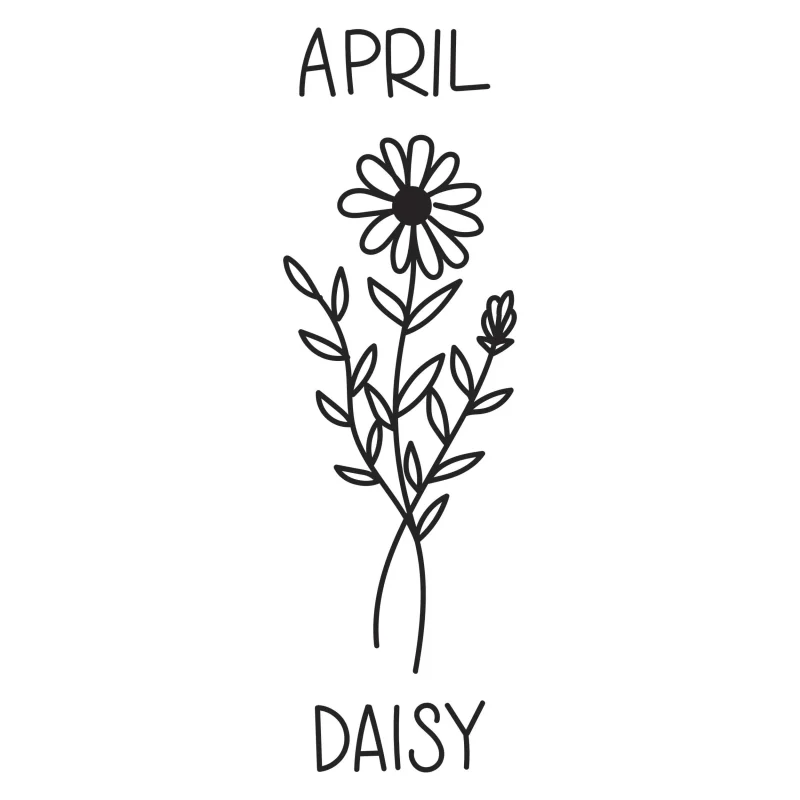 April - Daisy Vinyl Decal - Custom Size