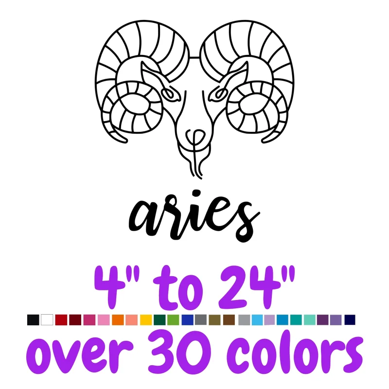 Aries Horoscope Vinyl Decal - Custom Size