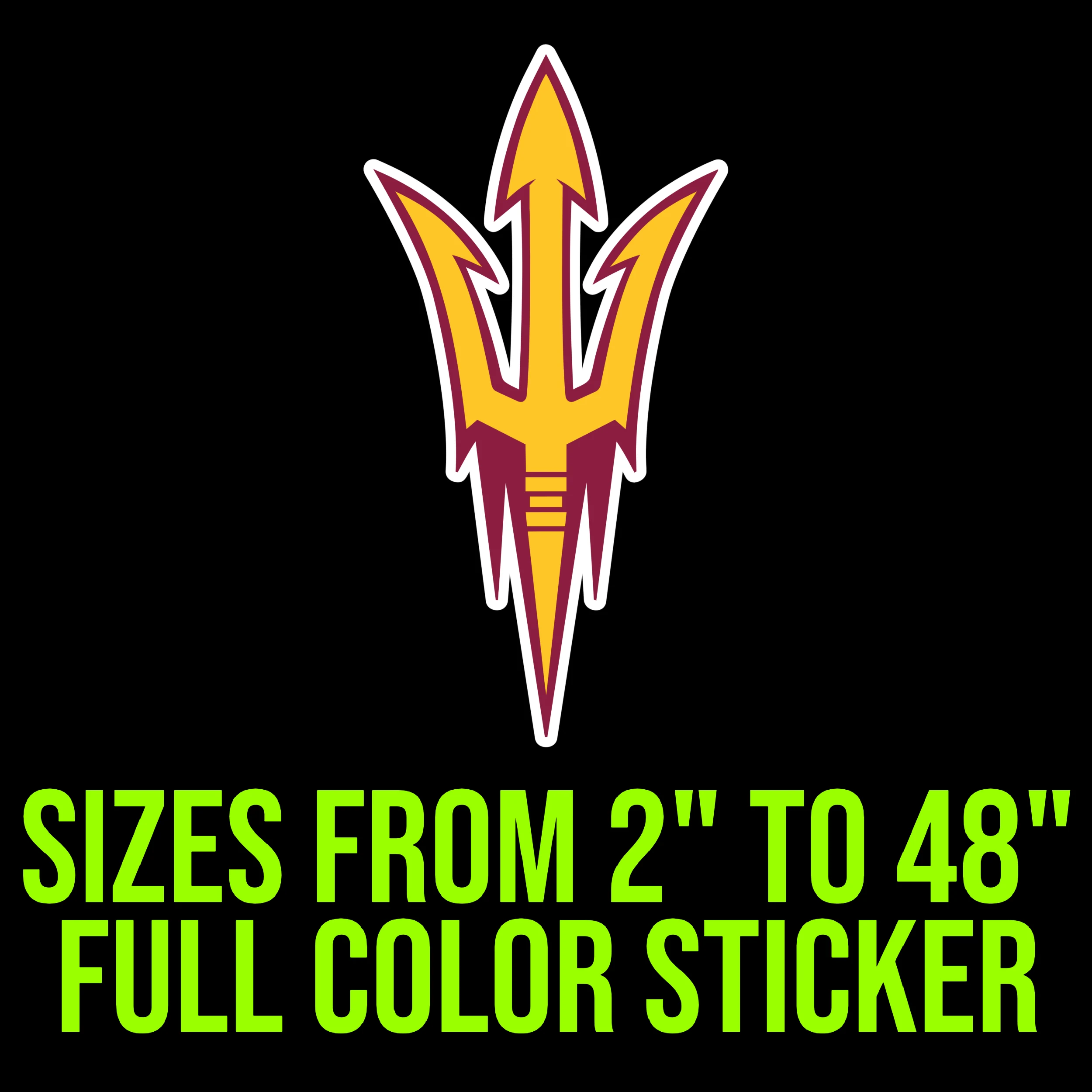 Arizona State Sun Devils Full Color Vinyl Decal - Custom Size