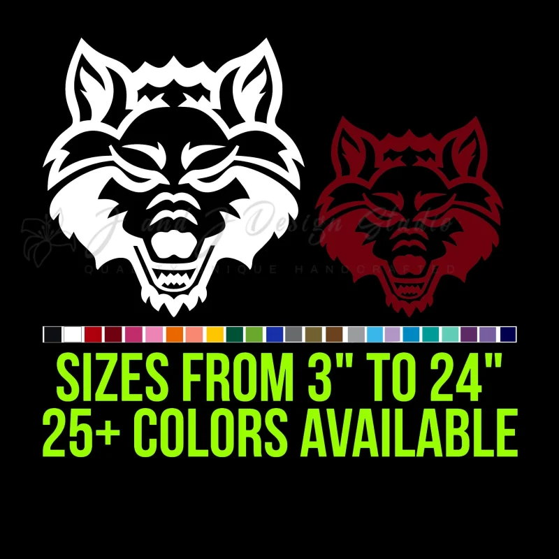 Arkansas State Red Wolves Vinyl Decal - Custom Size