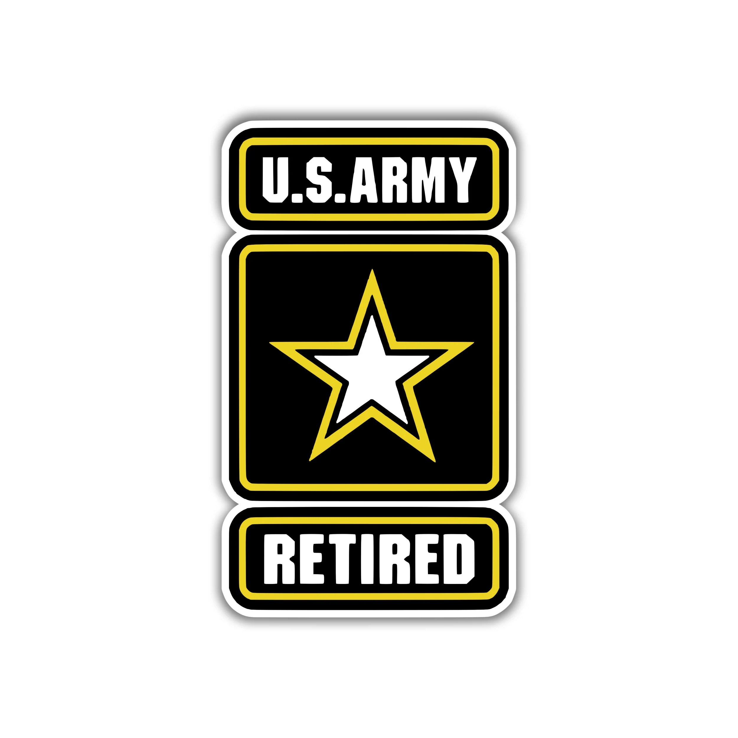 Army Retired Full Color Vinyl Decal- Custom Size