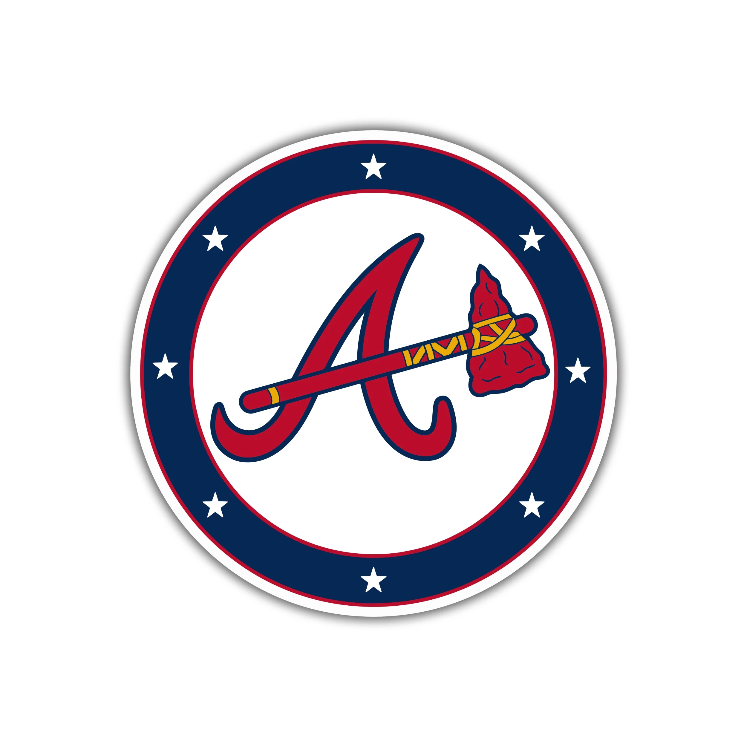 Atlanta Braves - Blue Circle with Stars - Iron On DTF Transfer - Custom Size