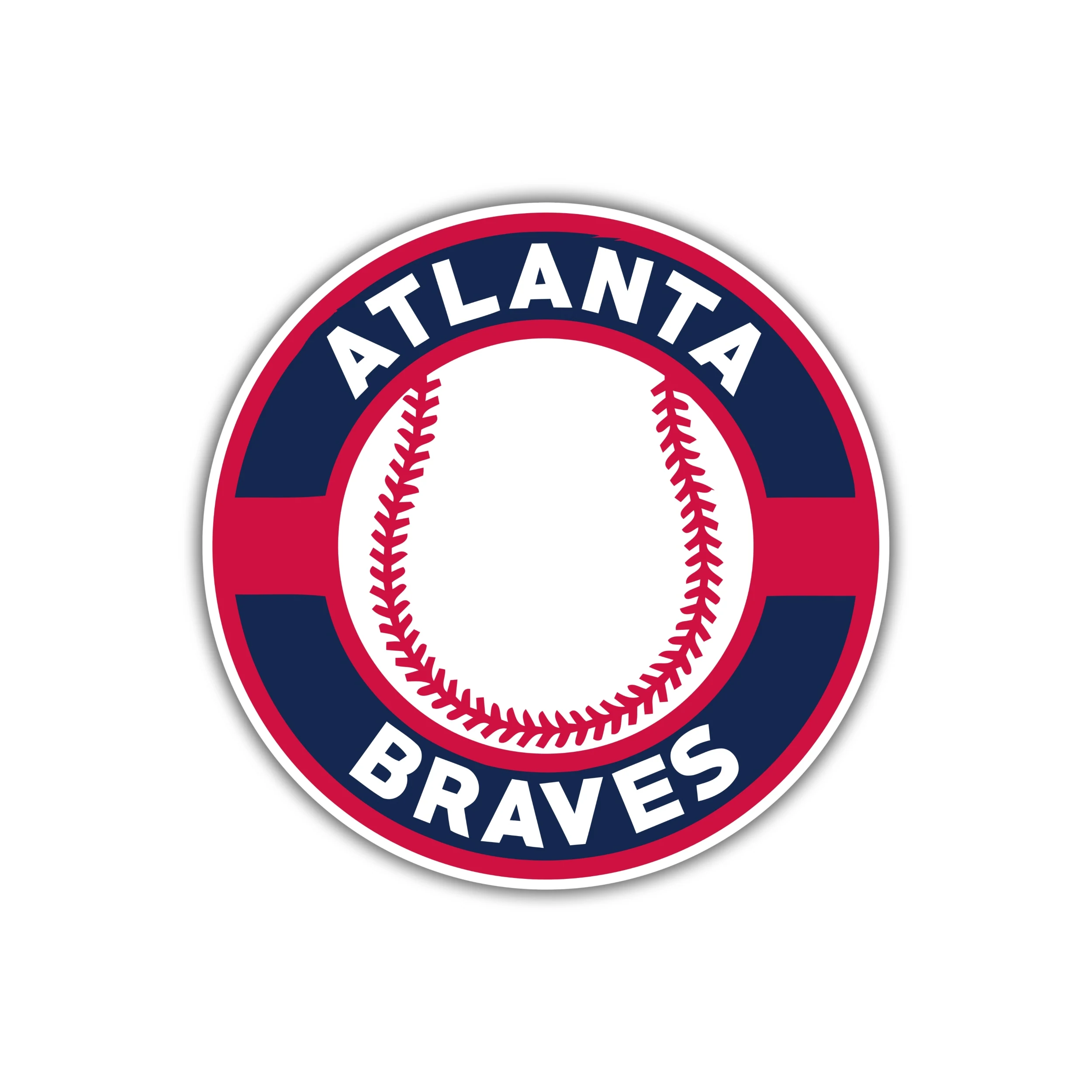 Atlanta Braves - Circle with Baseball - Iron On DTF Transfer - Custom Size