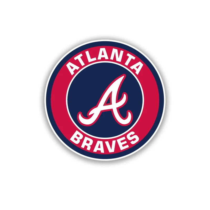 Atlanta Braves - Red and Blue Circle - Full Color Vinyl Sticker - Custom Size