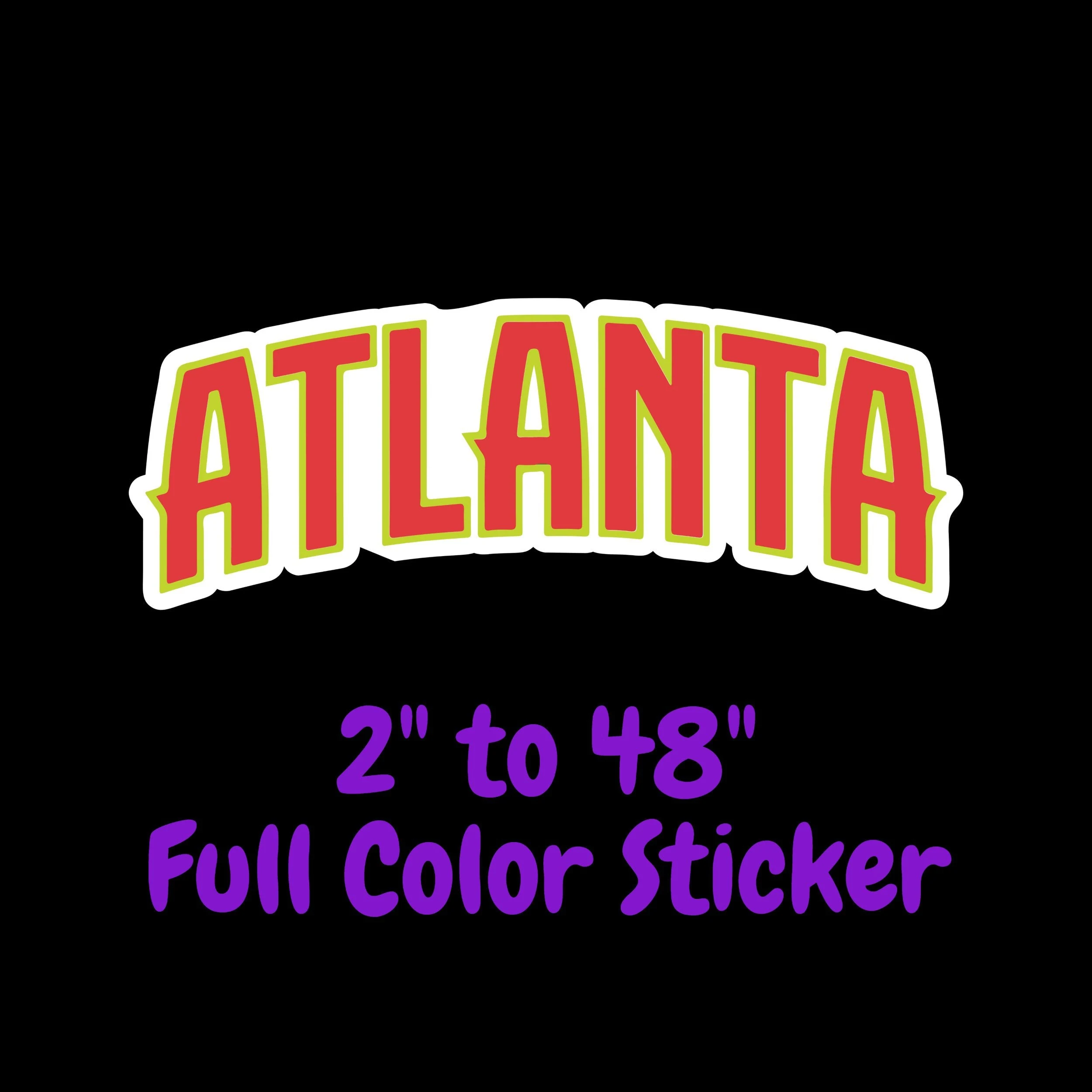Atlanta Hawks - Atlanta - Full Color Vinyl Sticker - Custom Size