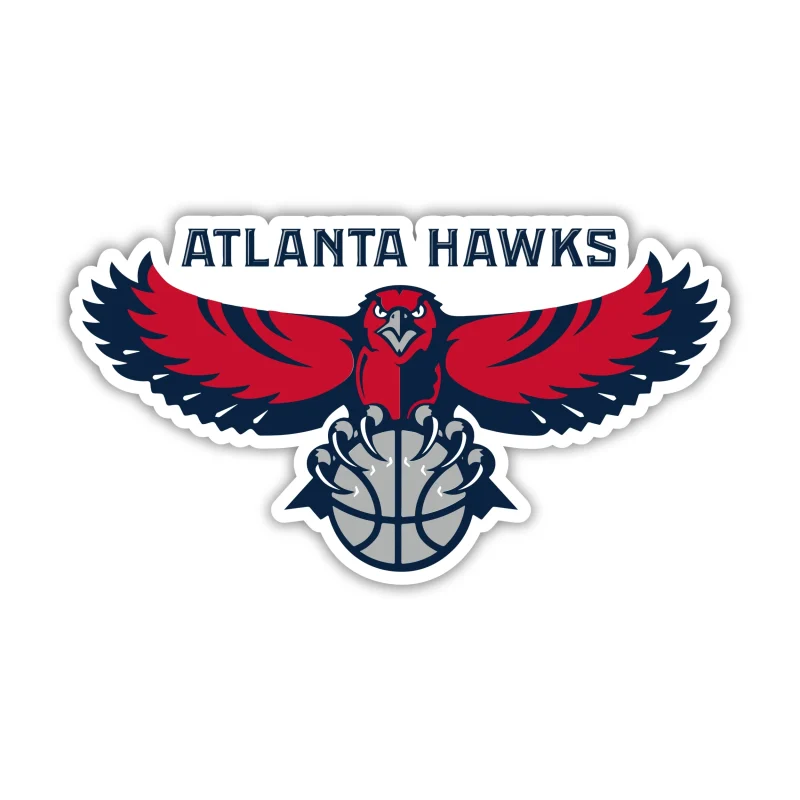 Atlanta Hawks - Hawks With Name And Basketball - Temporary Tattoo