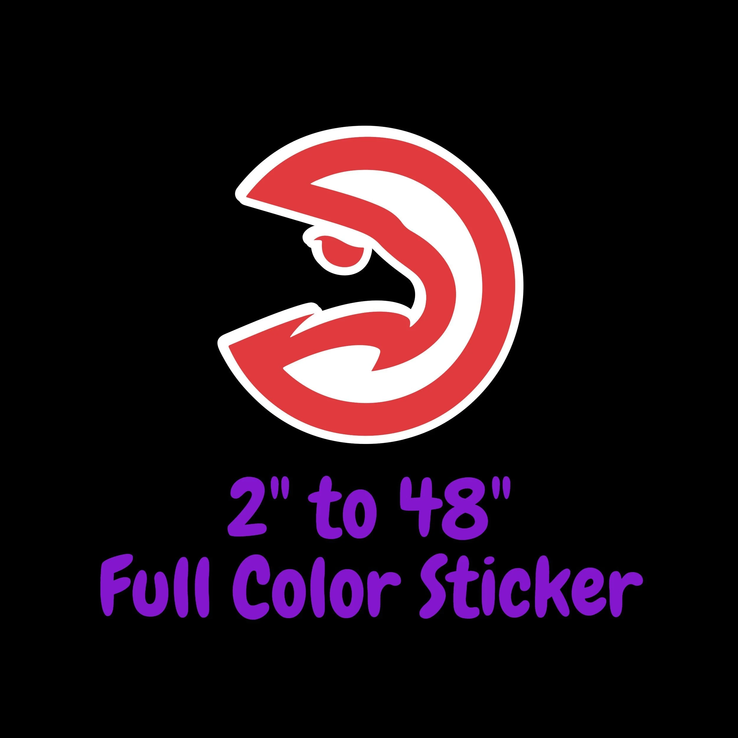 Atlanta Hawks - Red Eagle Circle - Full Color Vinyl Sticker - Custom Size