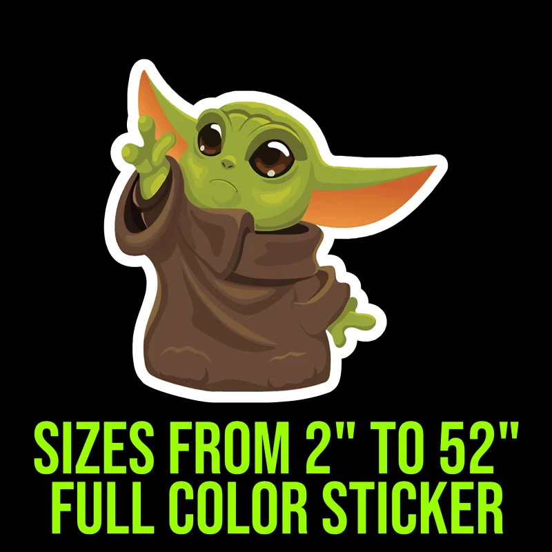 Baby Yoda Full Color Vinyl Decal - Custom Size