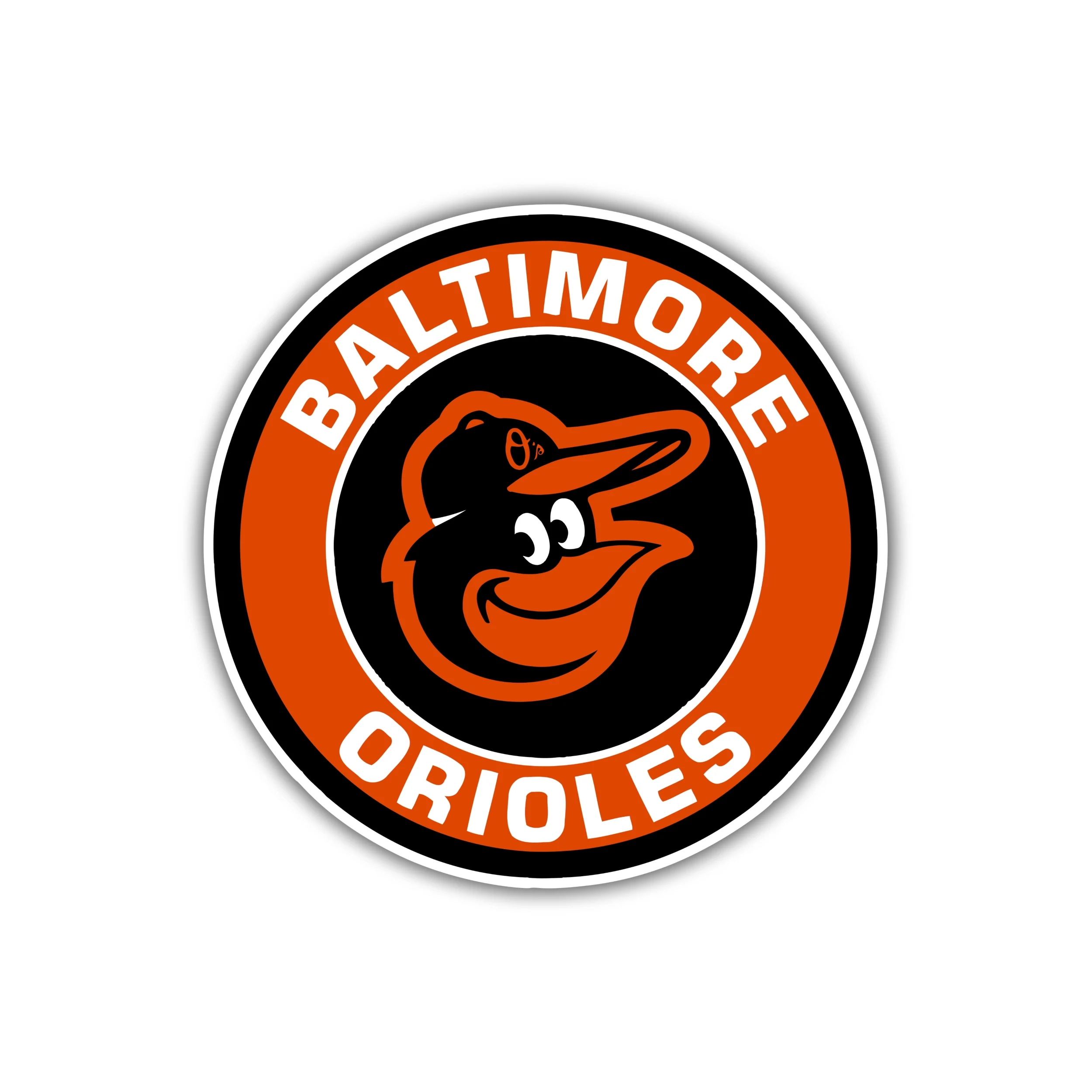 Baltimore Orioles - Black And Orange Circle - Full Color Vinyl Sticker - Custom Size