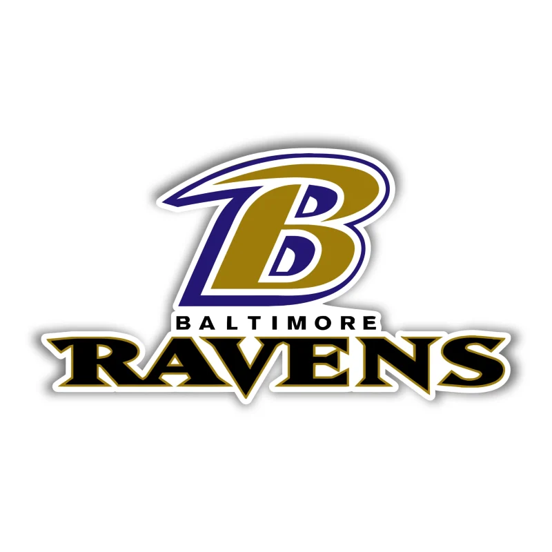 Baltimore Ravens - B with Lettering - Iron On DTF Transfer - Custom Size