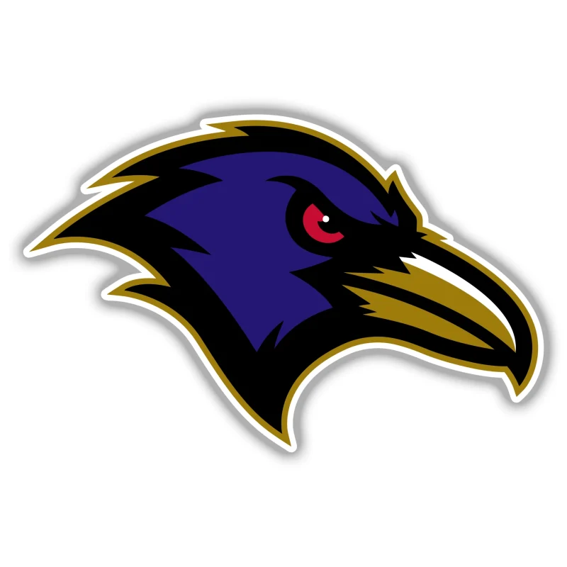 Baltimore Ravens Full Color Vinyl Sticker - Custom Size