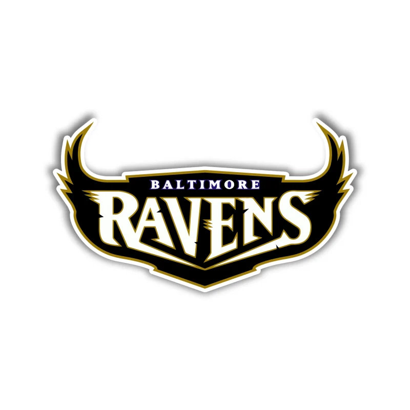 Baltimore Ravens - Lettering With Wings - Temporary Tattoo