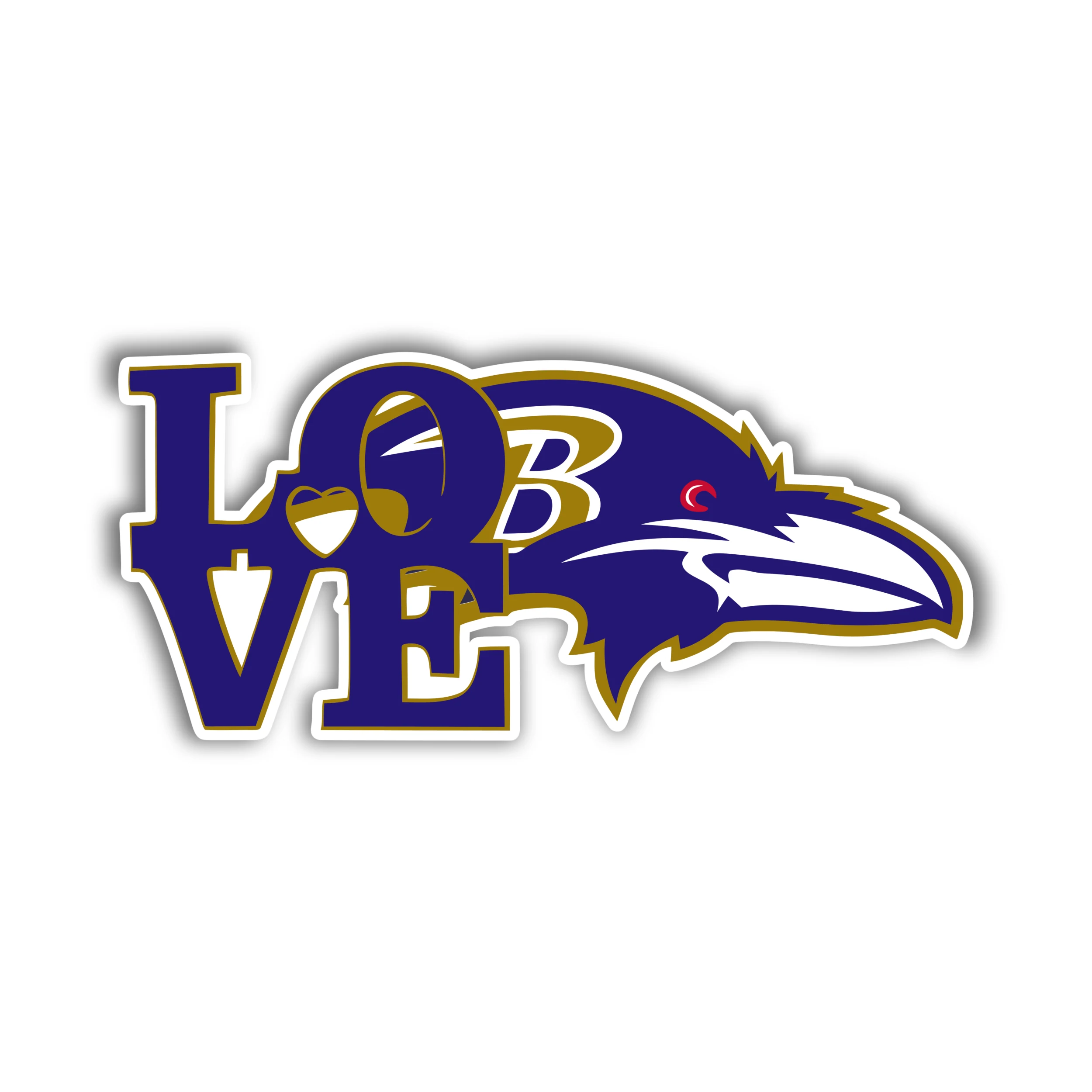 Baltimore Ravens - Love - Iron On DTF Transfer - Custom Size