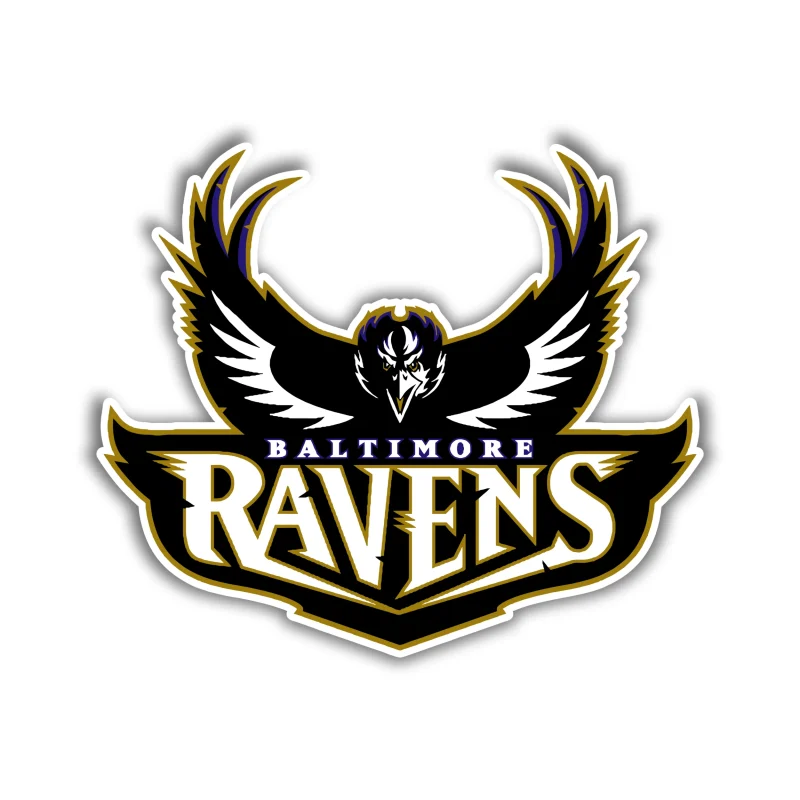 Baltimore Ravens - Raven with Lettering - Iron On DTF Transfer - Custom Size