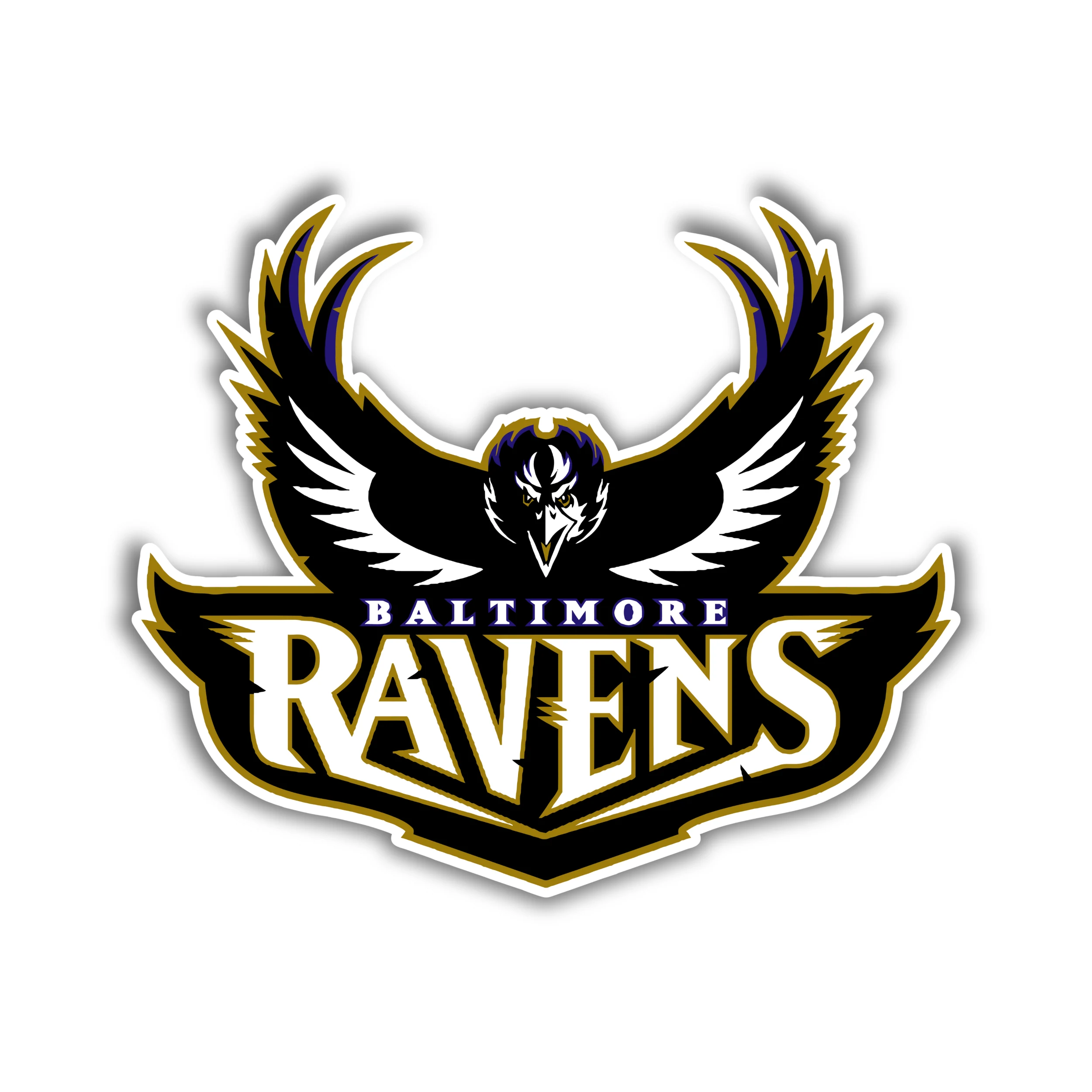 Baltimore Ravens - Raven with Lettering - Iron On DTF Transfer - Custom Size