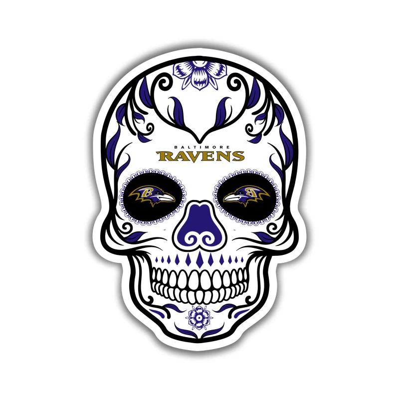 Baltimore Ravens - Sugar Skull - Iron On DTF Transfer - Custom Size