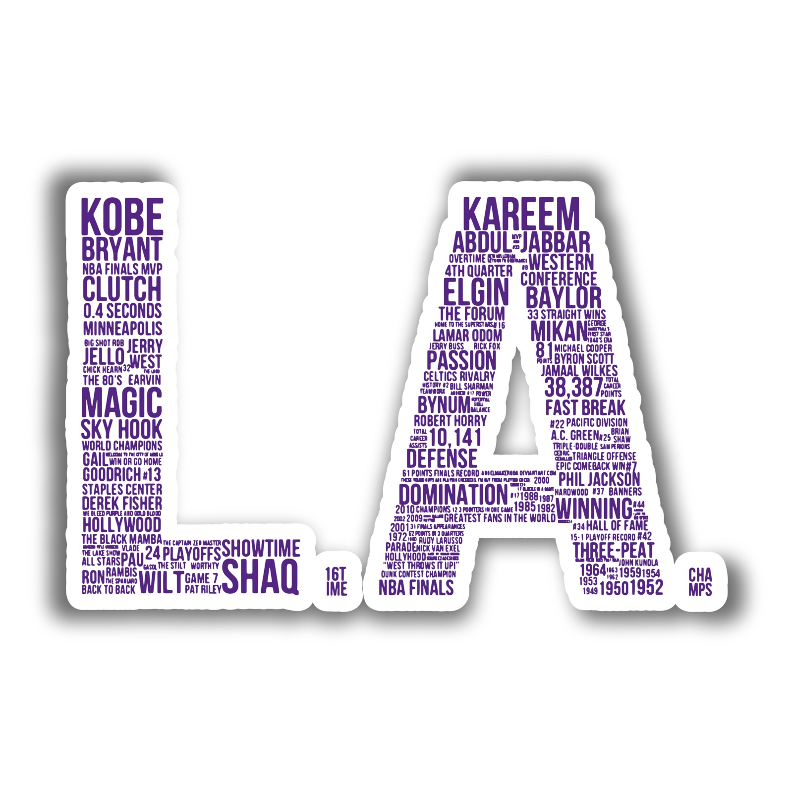 Los Angeles Lakers - LA - Iron On DTF Transfer - Custom Size