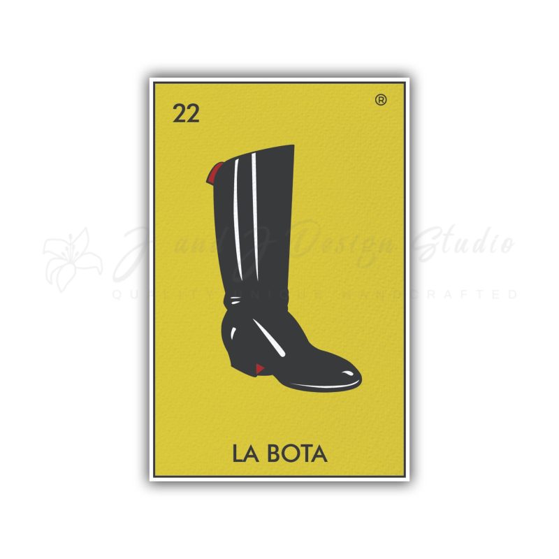 Loteria – La Bota – Full Color Vinyl Decal – Custom Size