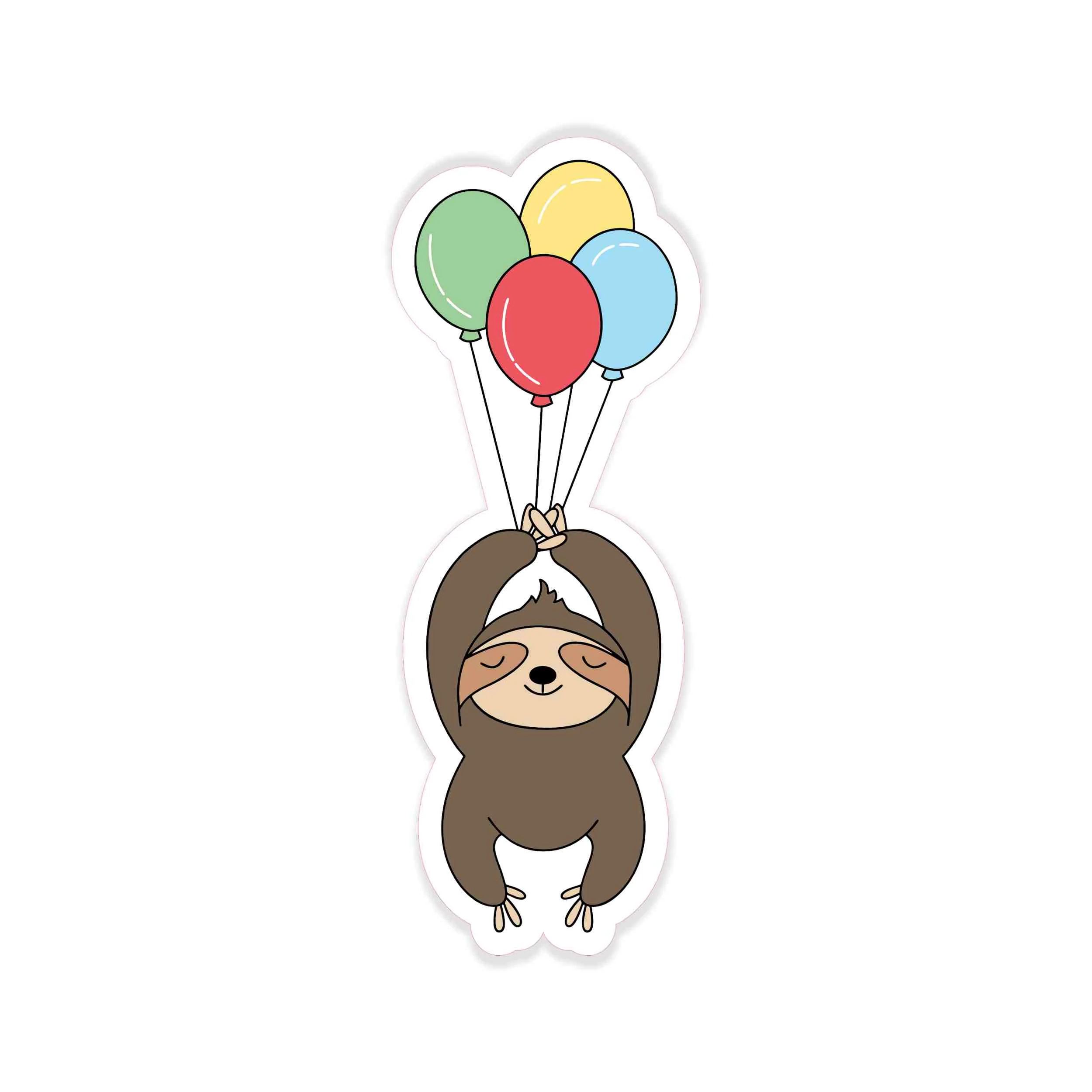 Birthday Sloth - Full Color Vinyl Decal - Custom Size