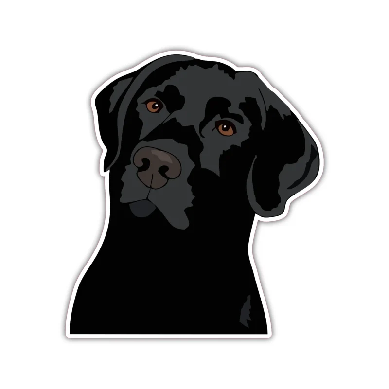Black Labrador Retriever - Iron On DTF Transfer - Custom Size
