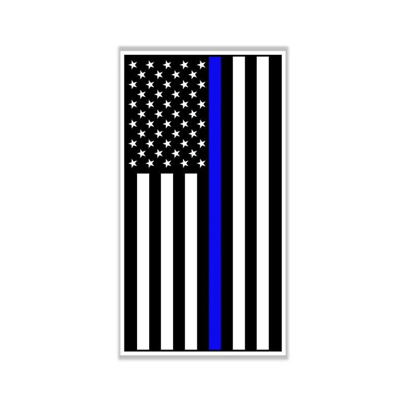 Blue Line American Flag Full Color Vinyl Decal - custom size