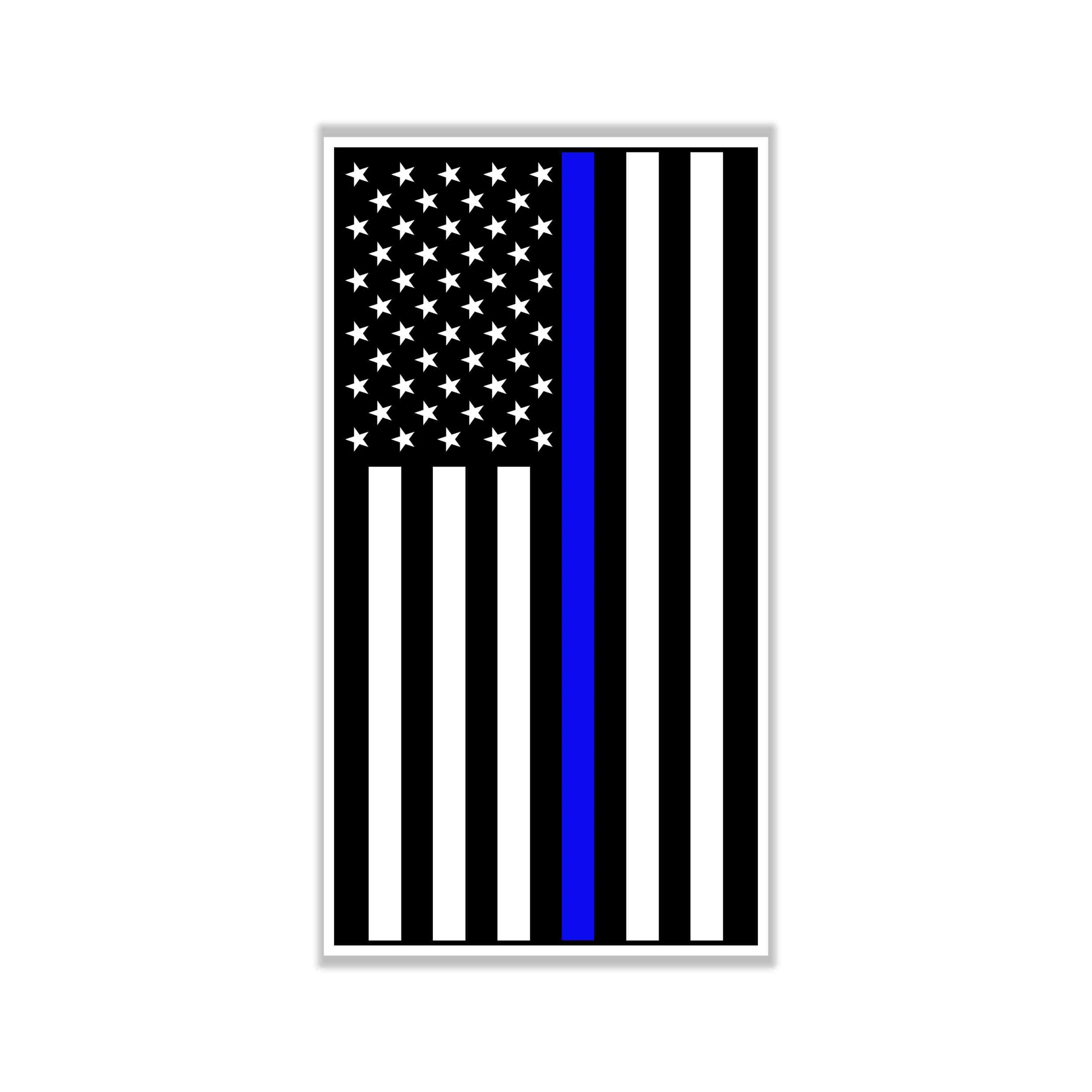Blue Line American Flag Full Color Vinyl Decal - custom size