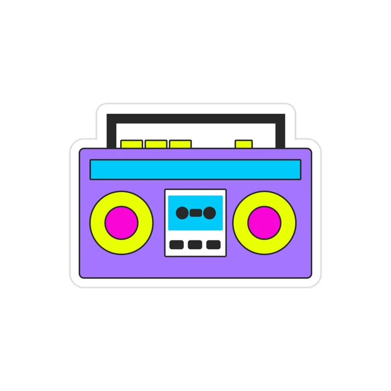 Boombox Full Color Vinyl Decal - Custom Size