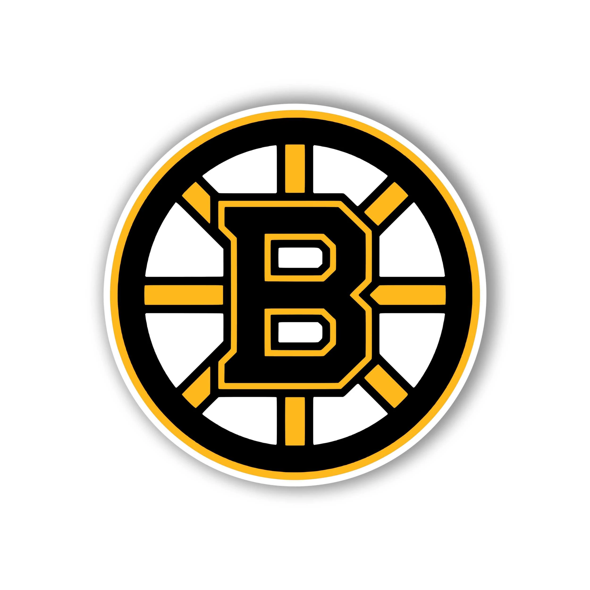 Boston Bruins - Circle With B - Full Color Vinyl Sticker - Custom Size
