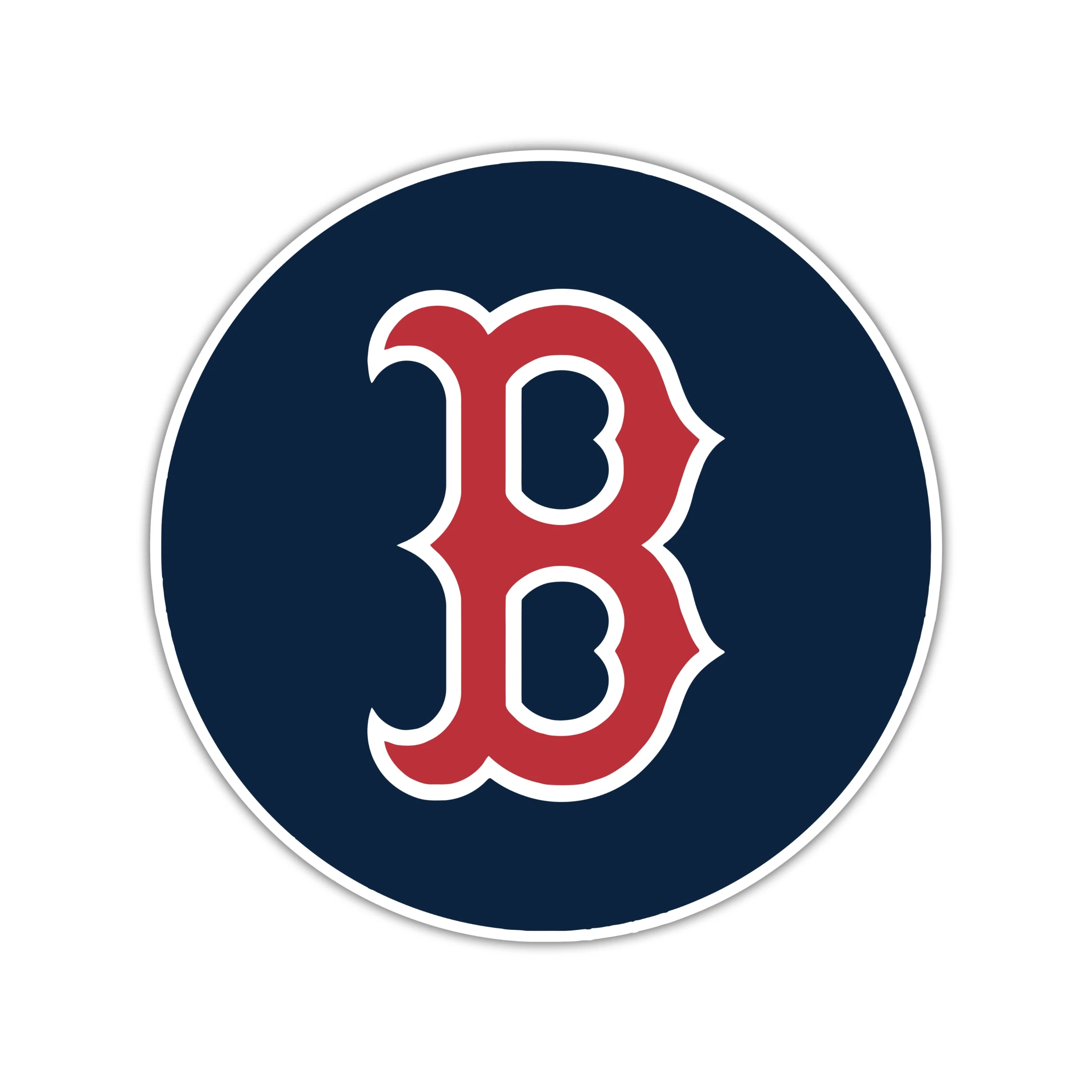 Boston Red Sox - Blue Circle With Red B - Full Color Vinyl Sticker - Custom Size
