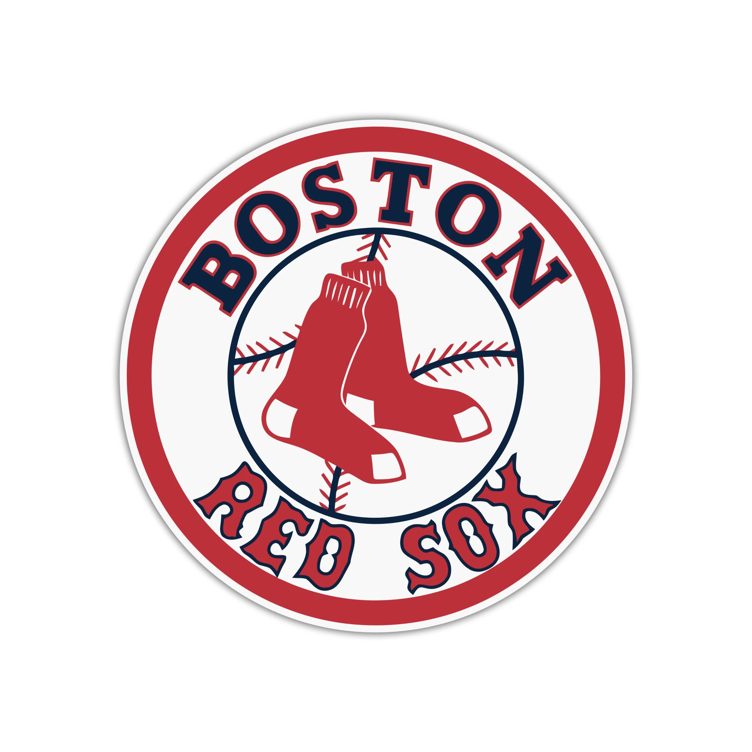 Boston Red Sox - Circle with Socks and Baseball - Iron On DTF Transfer - Custom Size