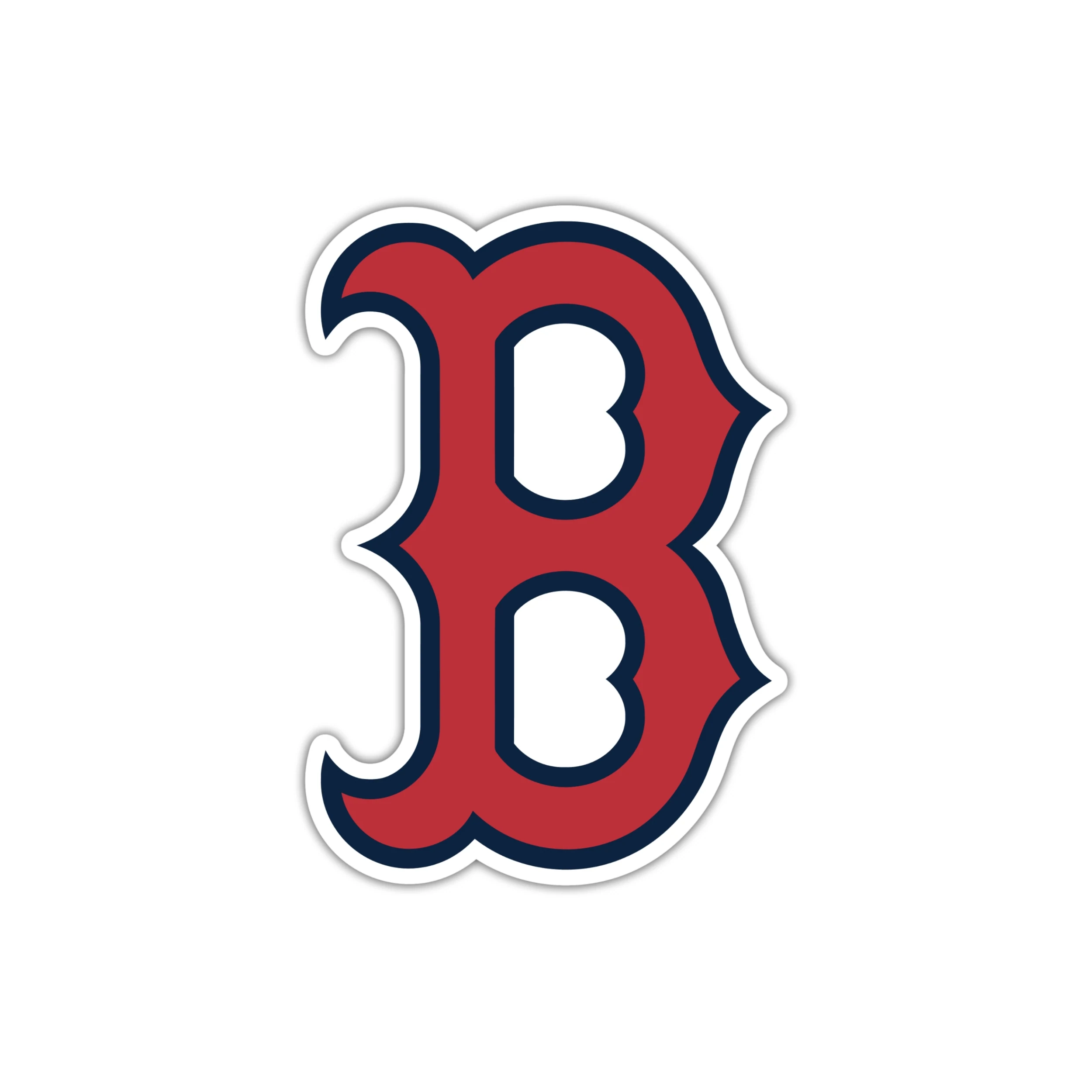 Boston Red Sox - Red B With Blue Outline - Full Color Vinyl Sticker - Custom Size
