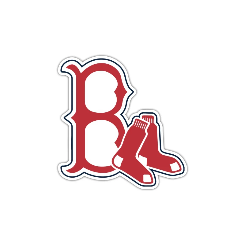 Boston Red Sox - Red B With Sox - Full Color Vinyl Sticker - Custom Size