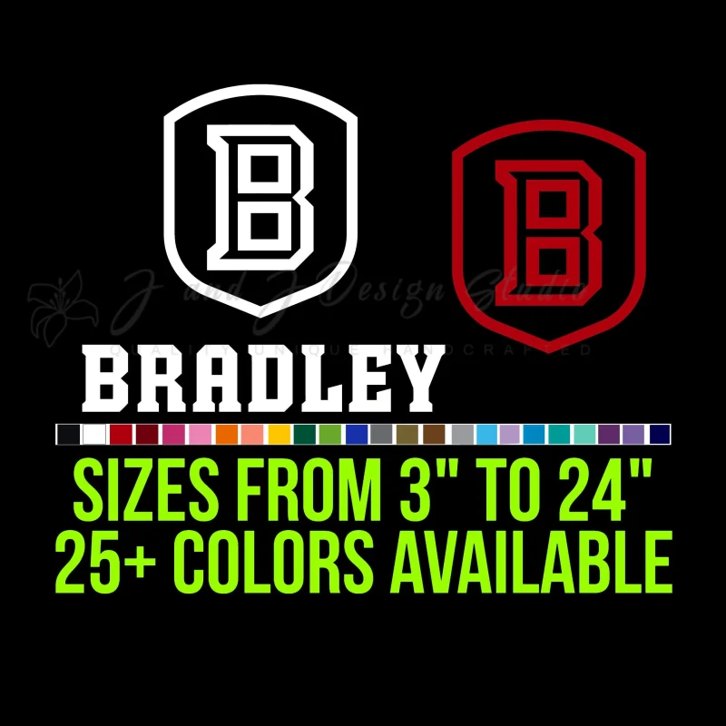 Bradley Braves Vinyl Decal - Custom Size