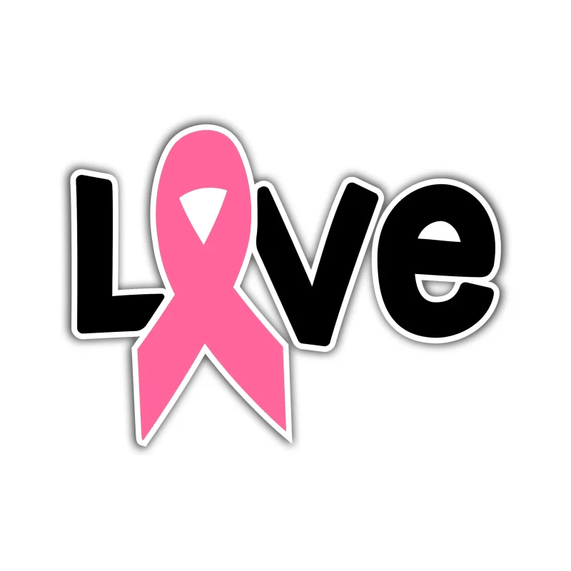 Breast Cancer Awareness Full Color Vinyl Decal - Custom Size