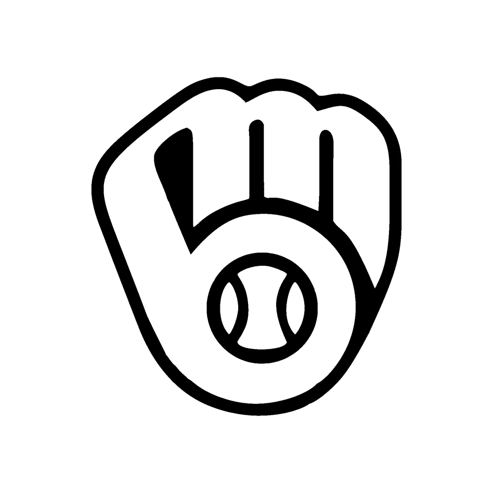 Milwaukee Brewers - Glove Logo - Die Cut Vinyl Decal - Custom Size