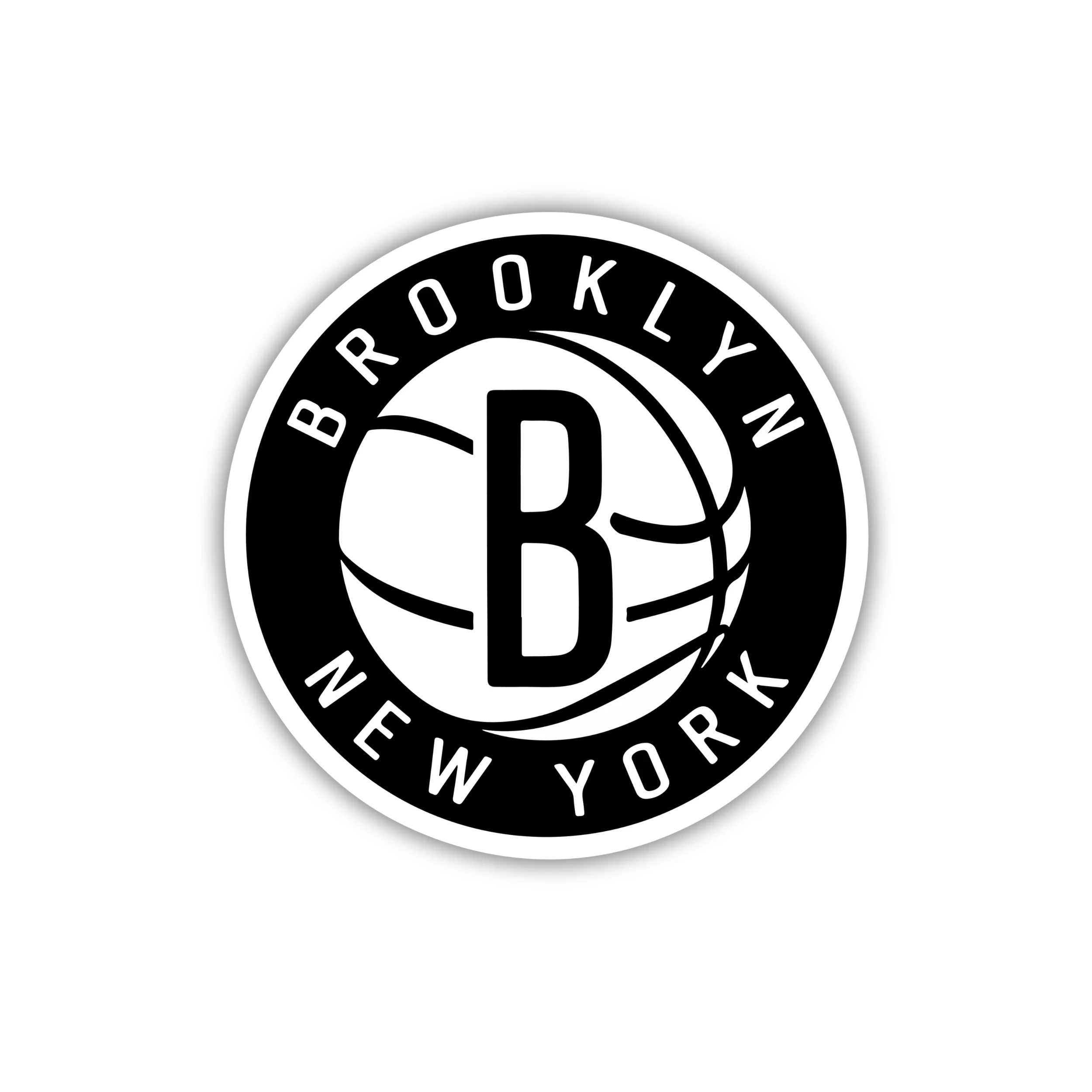 Brooklyn Nets - Black Circle With Name - Iron On DTF Transfer - Custom Size