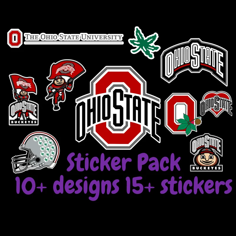 Ohio State Buckeyes Sticker Pack - Custom sizes available