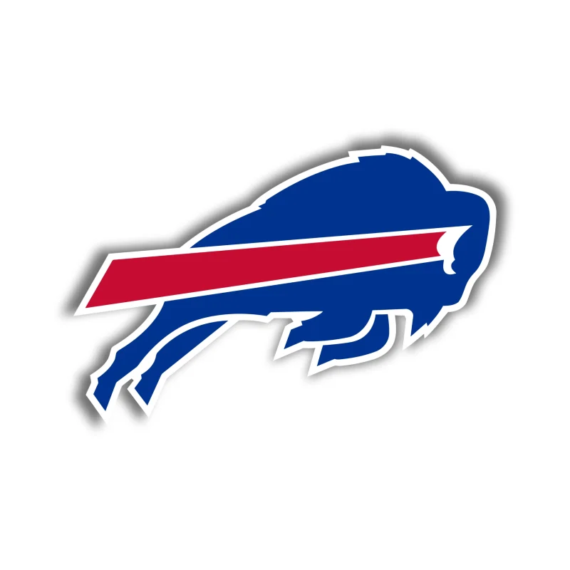 Buffalo Bills - Red Stripe - Full Color Vinyl Sticker - Custom Size