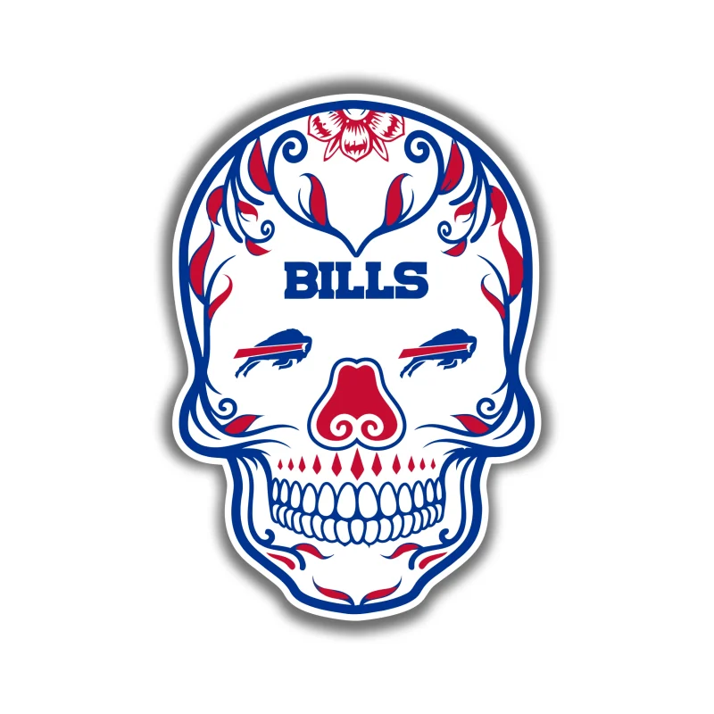 Buffalo Bills - Sugar Skull - Iron On DTF Transfer - Custom Size