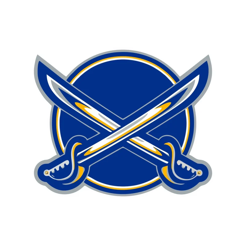 Buffalo Sabres - Circle With Crossed Swords - Full Color Vinyl Sticker - Custom Size