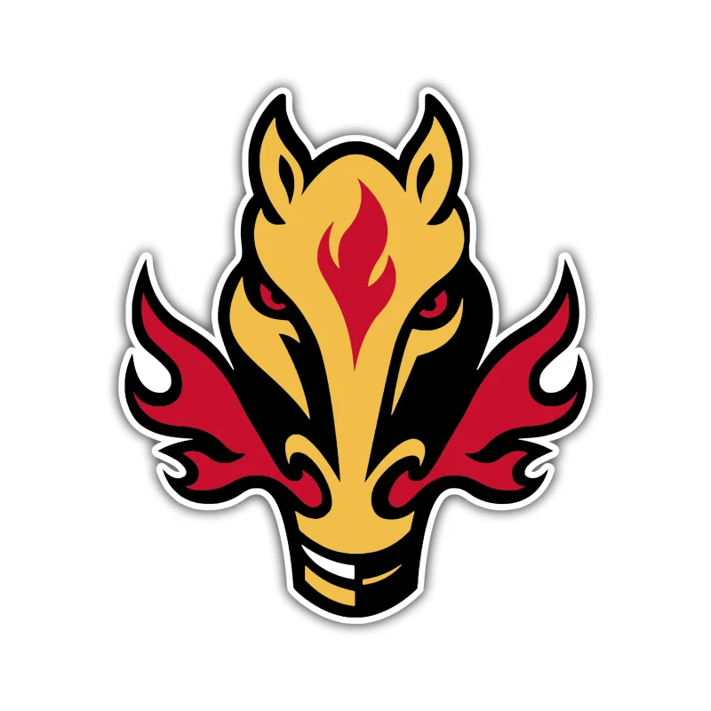 Calgary Flames - Horse - Full Color Vinyl Sticker - Custom Size