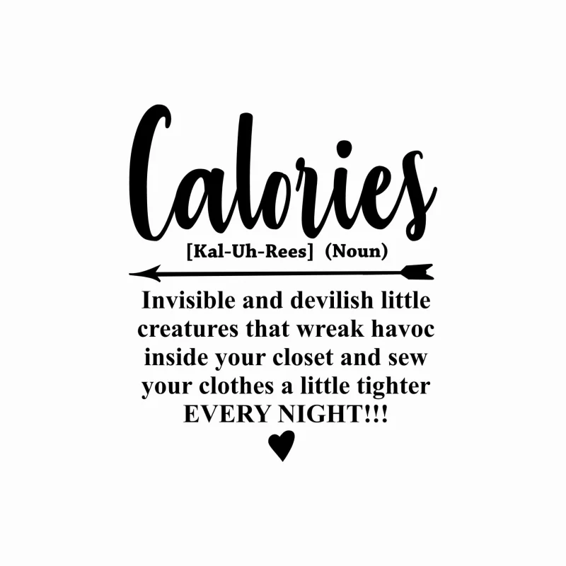 Calories Vinyl Decal - Custom Size