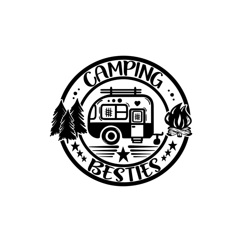 Camping Besties Vinyl Decal - Custom Size
