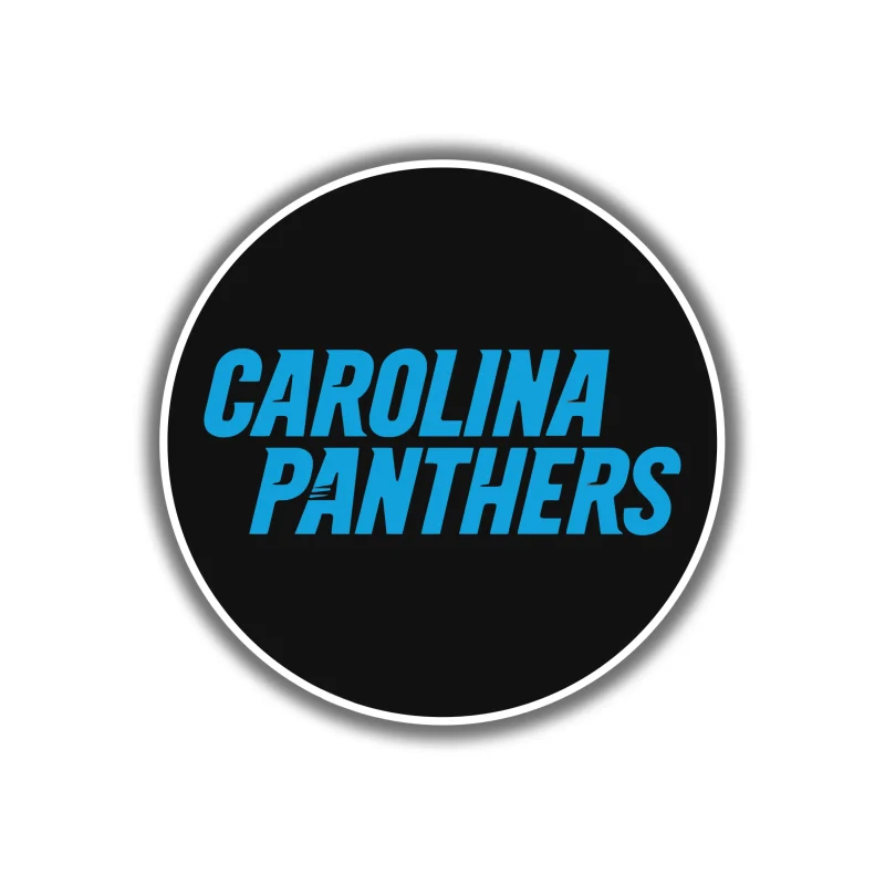 Carolina Panthers Full Color Vinyl Decal - Circle - Custom Size