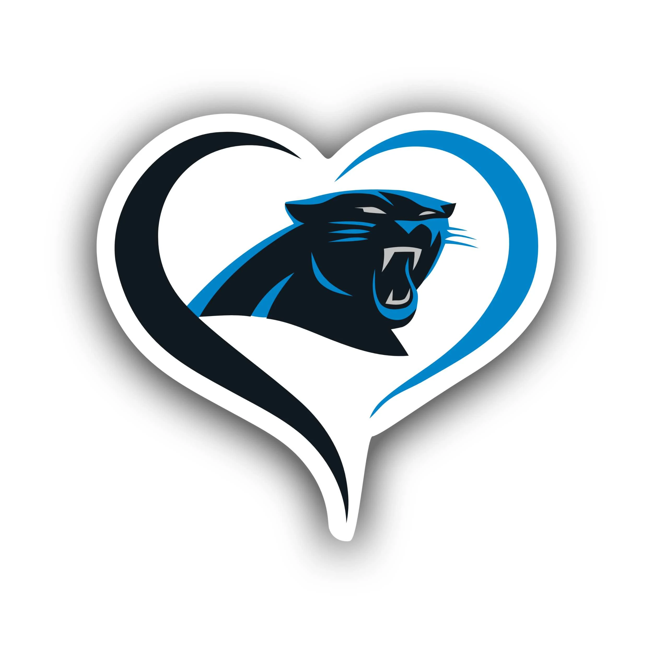 Carolina Panthers Full Color Vinyl Decal - Hear - Custom Size