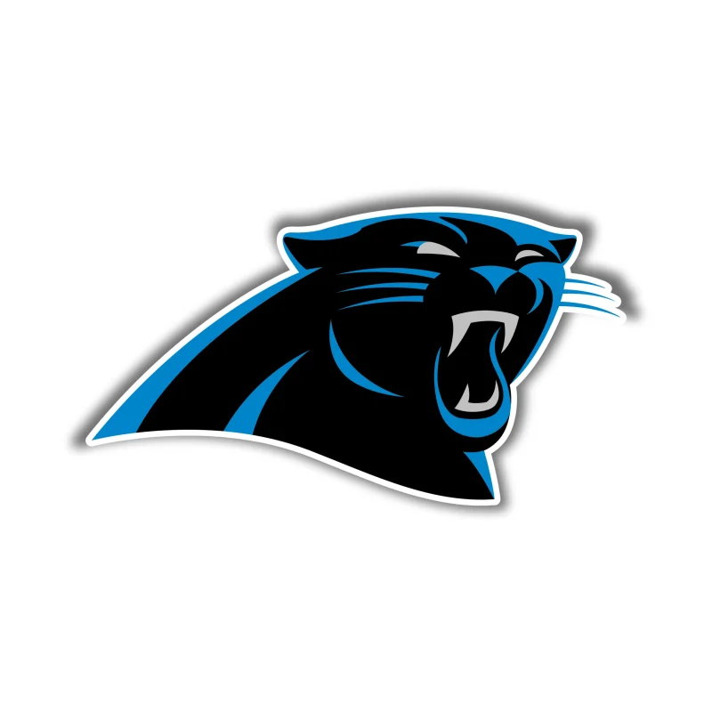 Carolina Panthers Full Color Vinyl Decal - Panther's Head - Custom Size