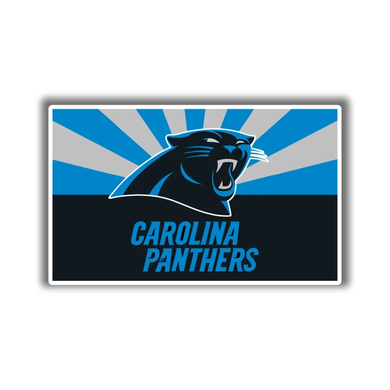 Carolina Panthers Full Color Vinyl Decal - Rectangle - Custom Size