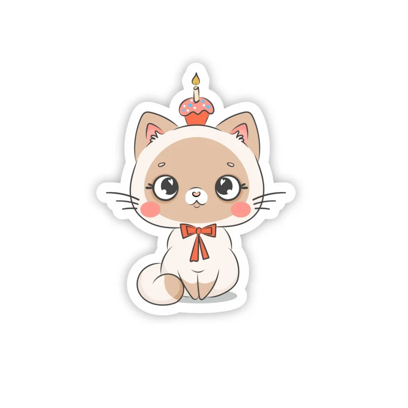 Cat Full Color Vinyl Decal - Custom Size