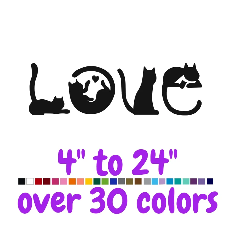 Cat Vinyl Decal - Custom Size