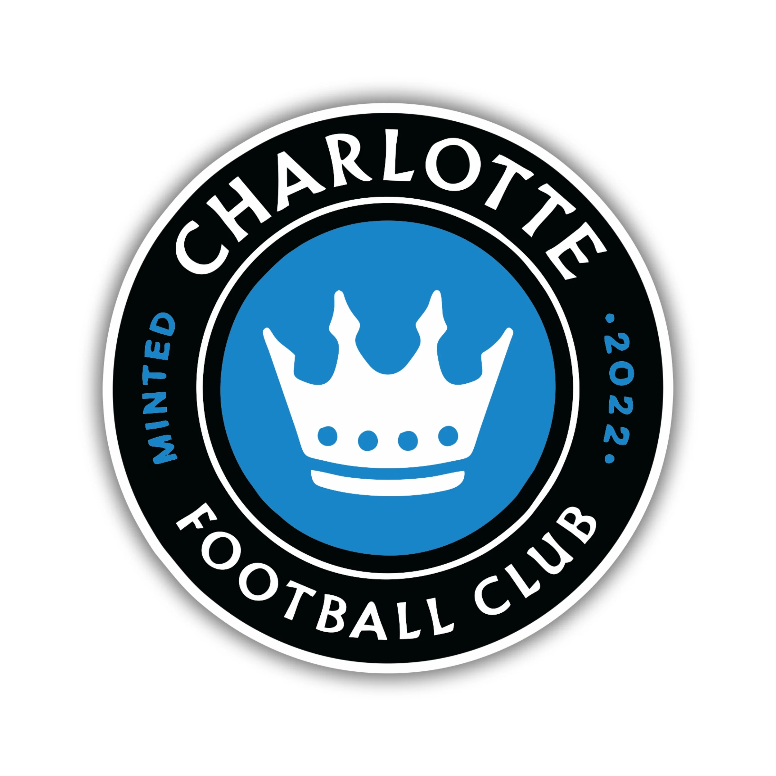 Charlotte FC - Black Circle With Name - Iron On DTF Transfer - Custom Size